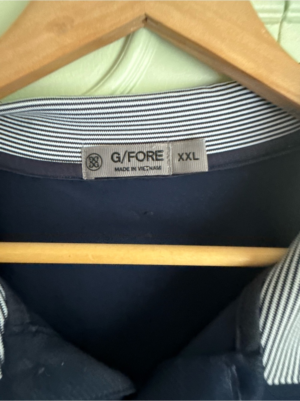 G/FORE Navy Polo with Striped Inner Collar - XXL